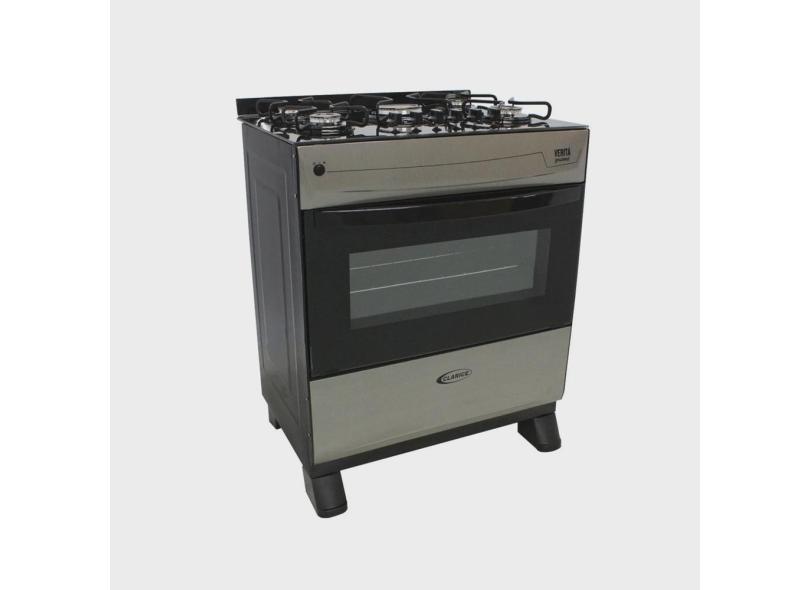 Fogão a Gás Veritá Gourmet 5 Bocas Kromanox Mesa de Vidro Kromanox