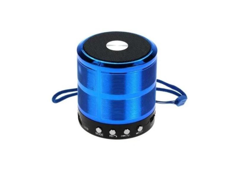 Mini Caixa De Som Bluetooth Portátil Speaker Ws887 Azul - Bc Bora Cole