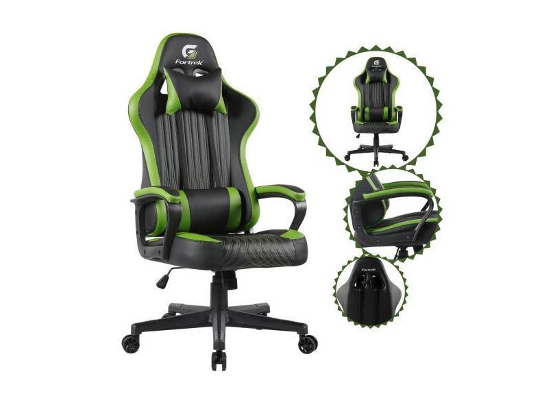 Cadeira Gamer Giratória Elevação Black Preto Vickers Fortrek Material