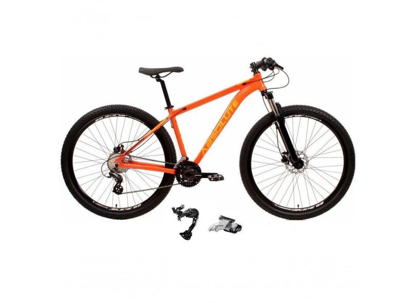 Bicicleta Aro 29 Absolute Nero 4 Câmbio Shimano Deoare E Altus 27v Freio Hidráulico Garfo Trava - Laranja Tam.19