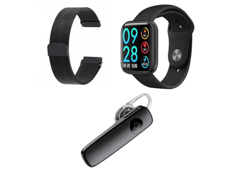 Relógio Inteligente Smartwatch P80 Com Pulseira Extra Rosa