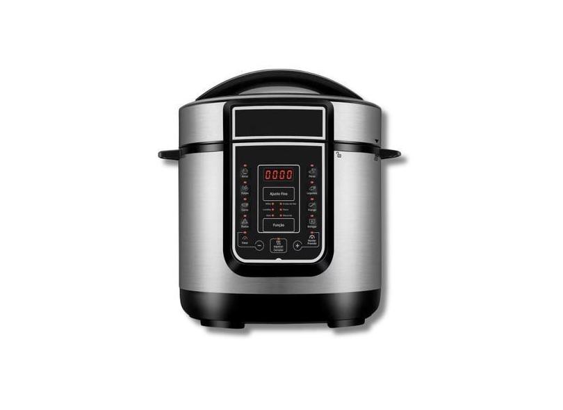 Panela De Pressão Elétrica 6 Litros Aço Inox Timer Digital Cozimento A