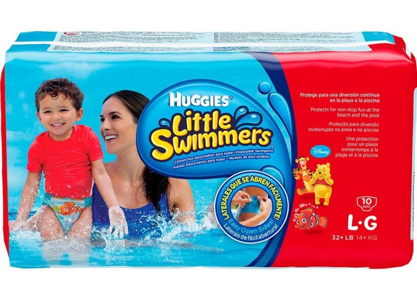 Fralda para Piscina e Mar Huggies Little Swimmers Tamanho G 10 Unidades Peso Indicado +14kg