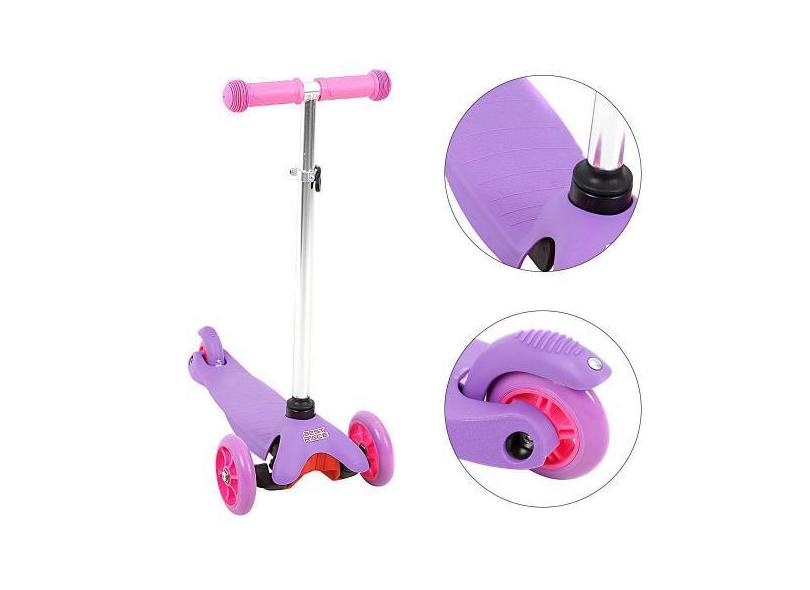 Patinete Para Crianças Com 3 Rodas Best Race Roxo Bbr R2956 - Bbr Toys