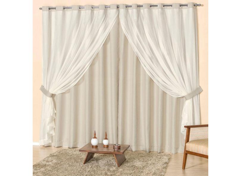 cortina blackout pvc com tecido voil 3 metros