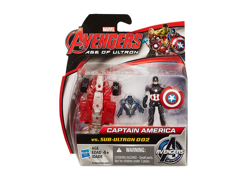 Boneco Avengers Age of Ultron Capitão América VS Sub Ultron Pack Duplo B0423/B1483 - Hasbro