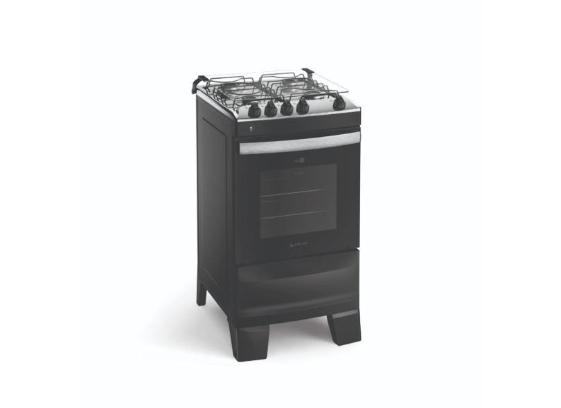 Fogão 4 Bocas Atlas Agile com Acendimento Automático e Forno 50L Preto Bivolt