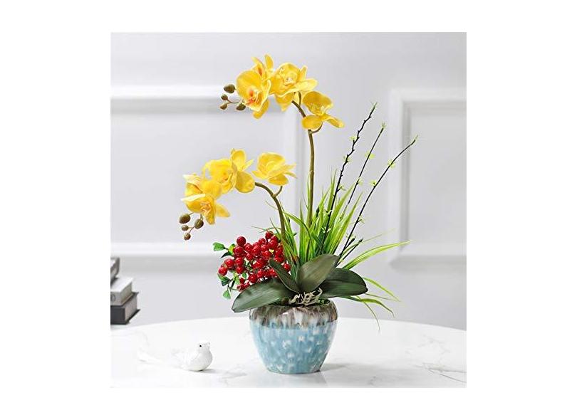 Flores artificiais Phalaenopsis com plantador orquídea artificial grande em  vaso flor falsa para decoração de sala de estar arranjos (cor: ) em  Promoção é no Buscapé