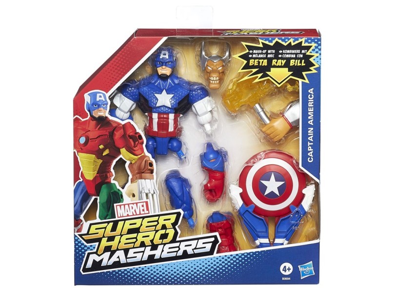 Boneco Capitão América Super Hero Mashers B0694 - Hasbro