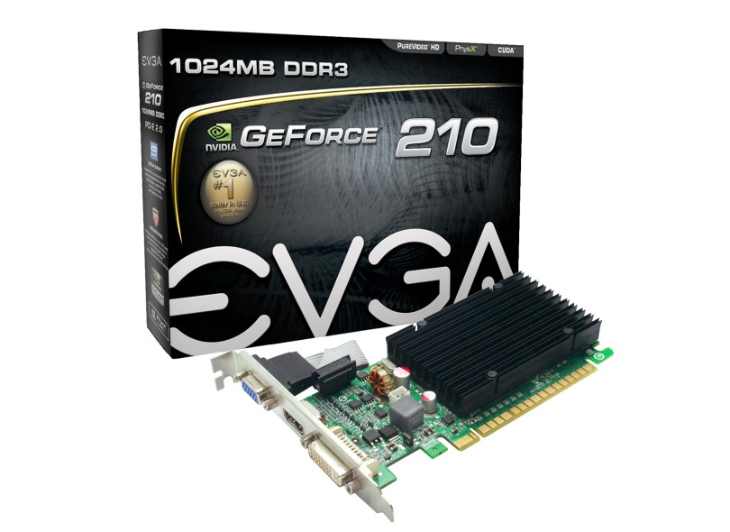 Placa de Video NVIDIA GeForce 210 1 GB DDR3 64 Bits EVGA 01G-P3-1313-KR