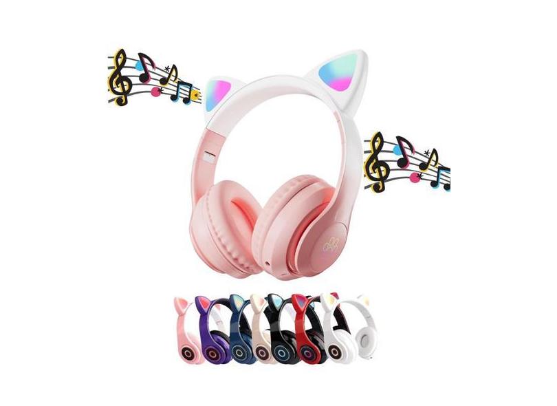 Fone De Ouvido Infantil Gatinho LED Sem Fio para Crianças - FSS Varied