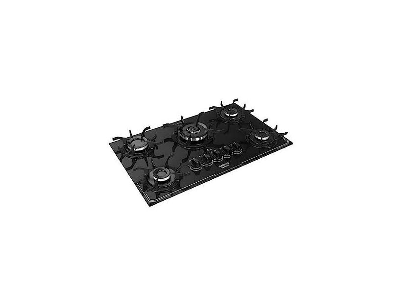 Cooktop 5 Bocas a Gás Itatiaia Itamaster com Tripla Chama e Acendimento Superautomático Preto Bivolt