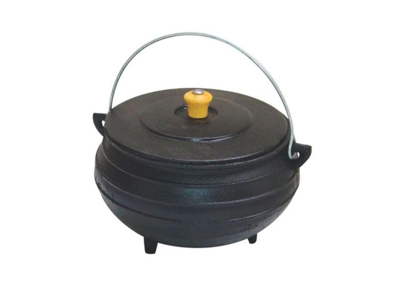 Panela Tripé De Ferro Fundido Com Tampa - Capacidade 8 Lt
