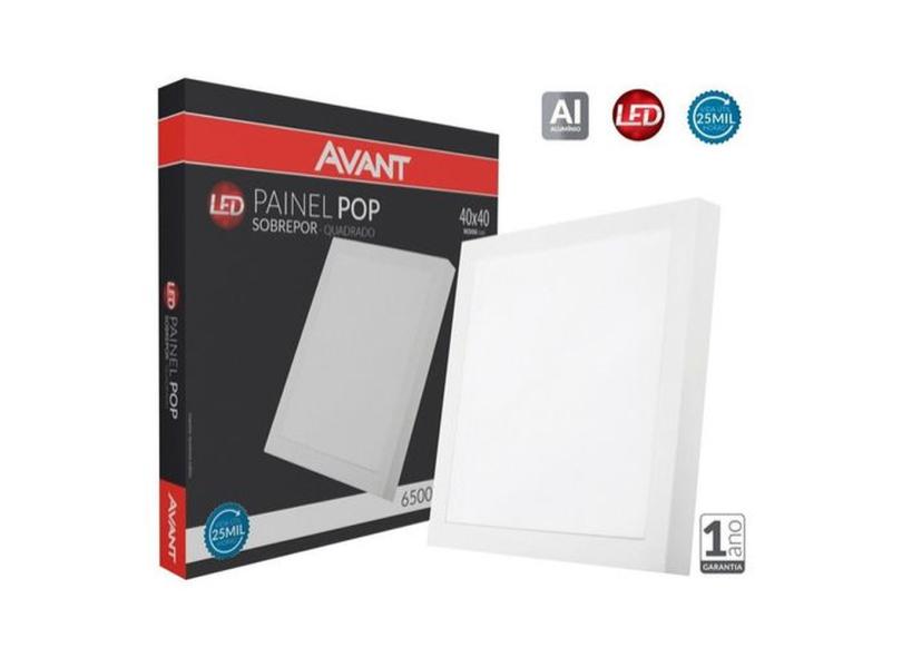 Led Painel Plafon 30w Sobrepor 40x40 Quadrado Luminária Teto com o ...