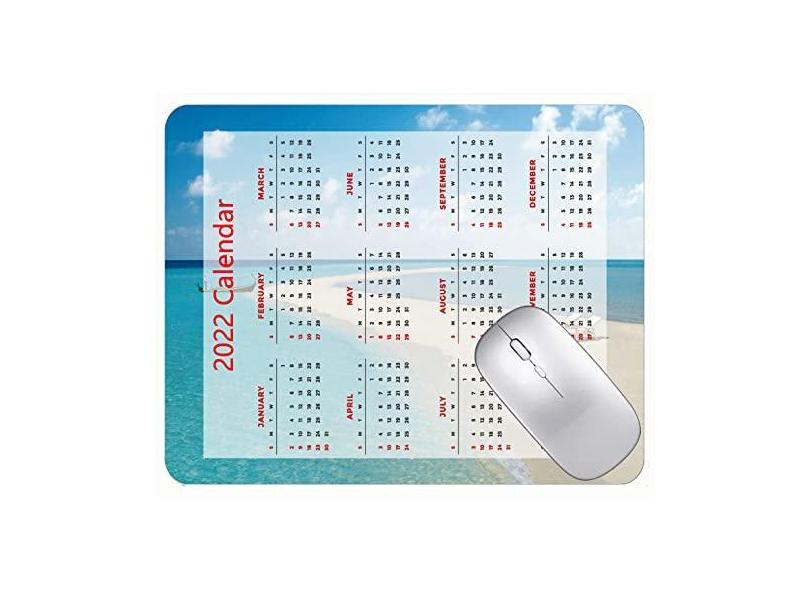 Mouse pad colorido calendário 2022 ano 2022 Maldivas praia mar cadeiras escritório mouse pad