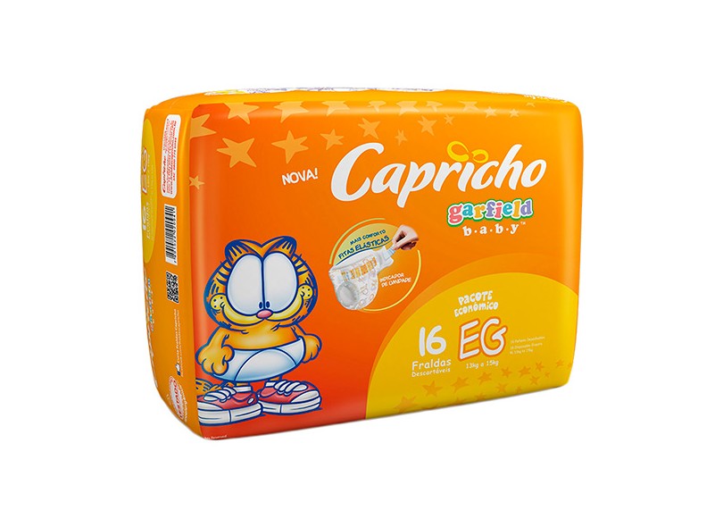 Fralda Capricho Garfield XG Prático 16 Und 13 - 15kg