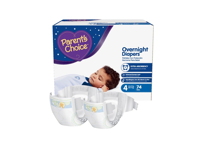 Fralda Parent's Choice Overnight Diapers G 74 Und 10 - 17kg
