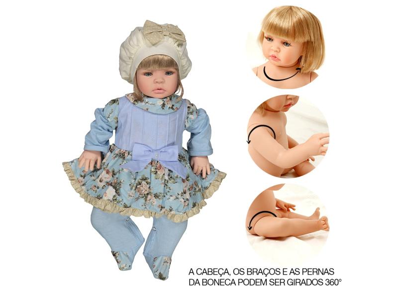 Boneca Bebê Reborn Barata Siliconada Linda Baby Dolls Loira