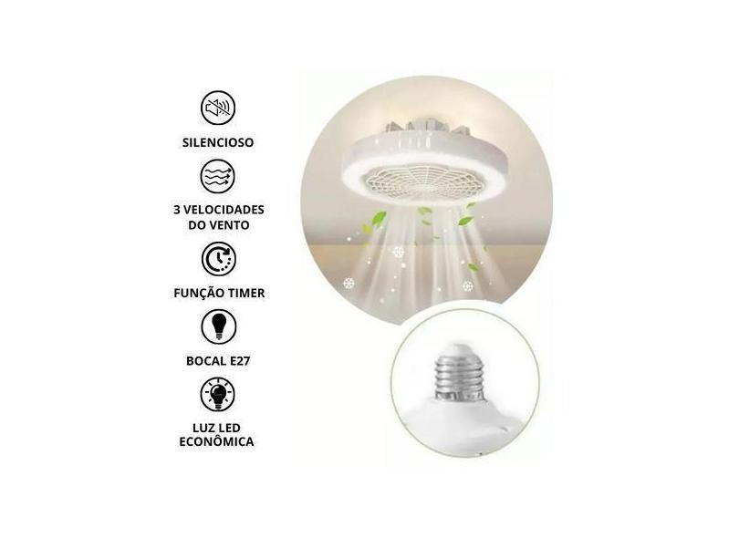 Dois em Um: Ventilador de Teto com Luz de LED Integrada Controle Remot
