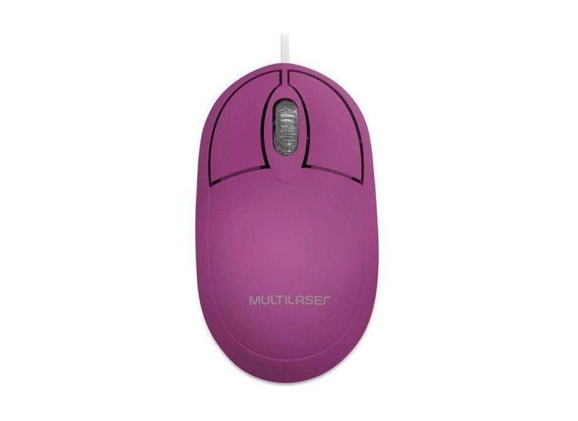 Mouse Classic USB BOX Optico FULL Rosa Multilaser MO304