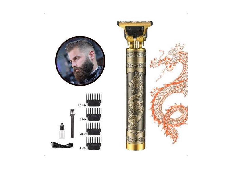 Barbeador Eletrico De Cabelo Barba Pelos Sem Fio T9 Dourada - Valecom
