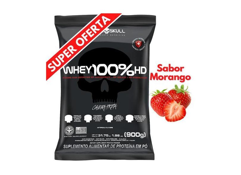 Whey Protein 100% Hd Pure 900G Black Skull  ( Isolado - Hidrolisado -