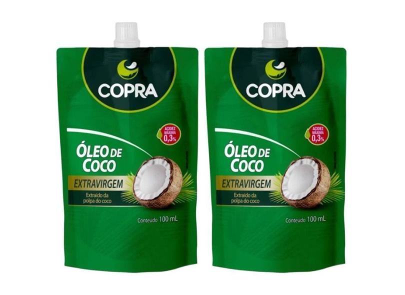 Kit C/2 Òleo de Coco 100ML Extra Virgem Copra - Extraído da Polpa do Coco