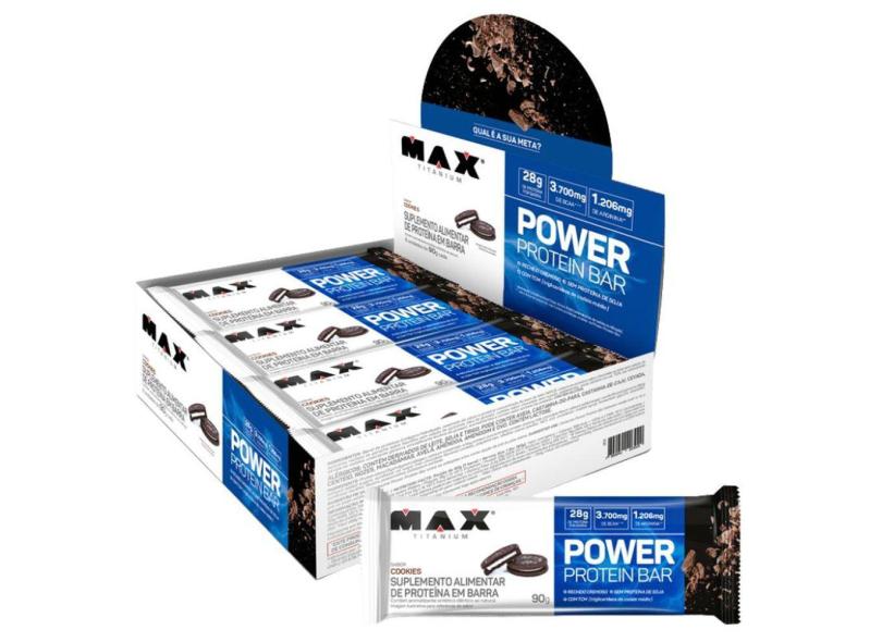 Power Protein Bar 8 unidades de 90g cada Max Titanium Chocolate Truffle