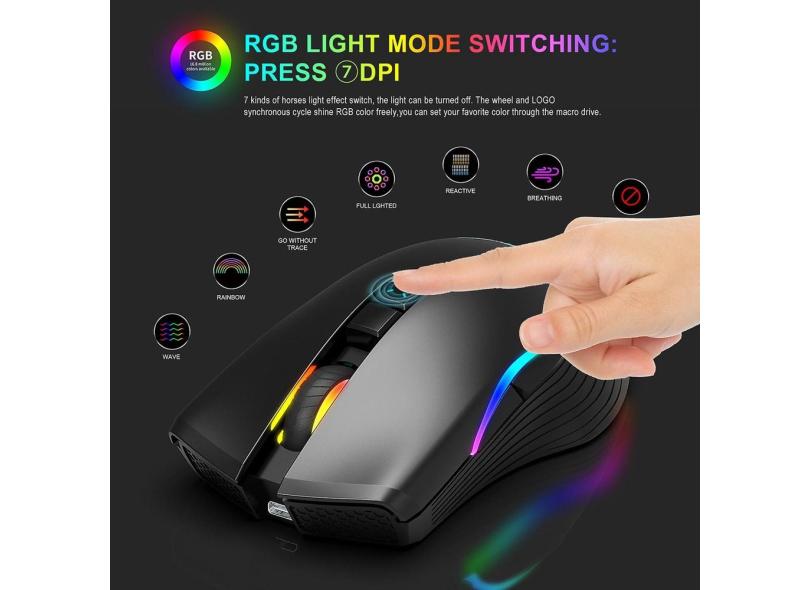 2.4g jogo de mouse sem fio usb carga 2400dpi ajustável gaming mouse mouse mouses para pc