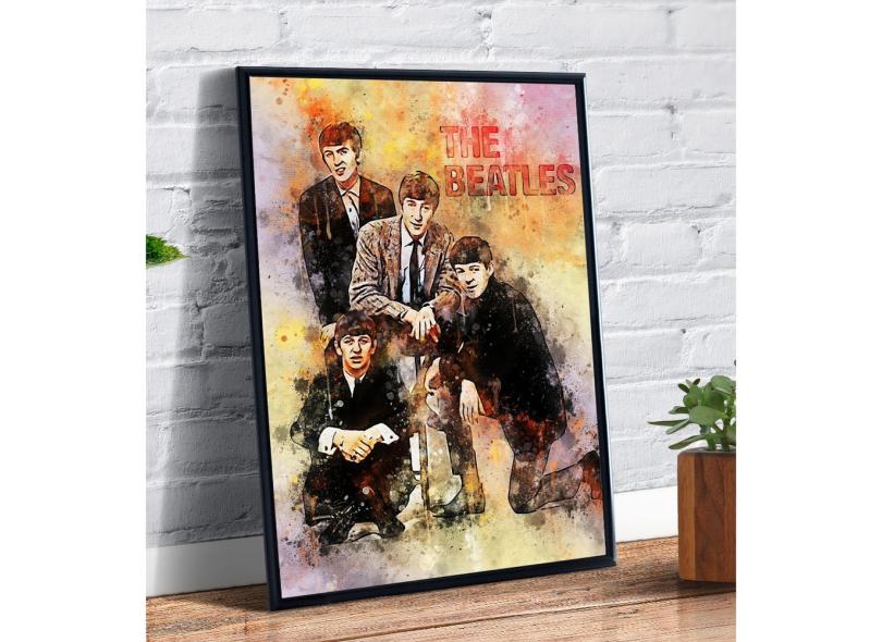 Quadro decorativo Poster The Beatles Bande Rock Desenho Arte com o ...