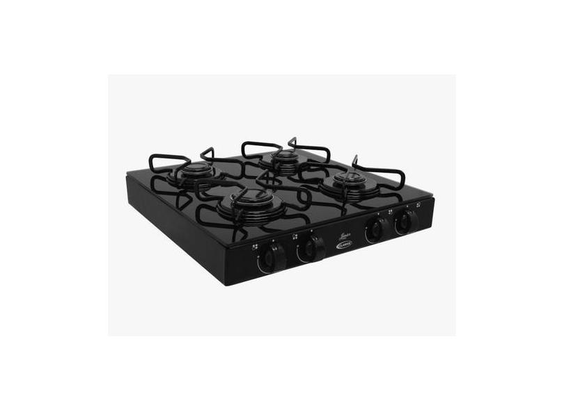 Cooktop Sobrepor Mesa De Vidro 4 Bocas - Clarice - Preto