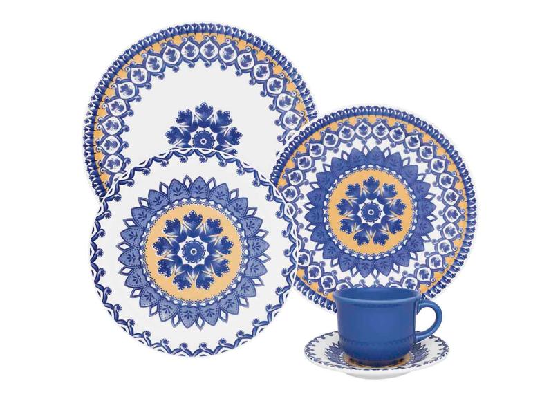 Aparelho de Jantar Redondo de Cerâmica 20 peças - Floreal La Carreta Oxford Porcelanas
