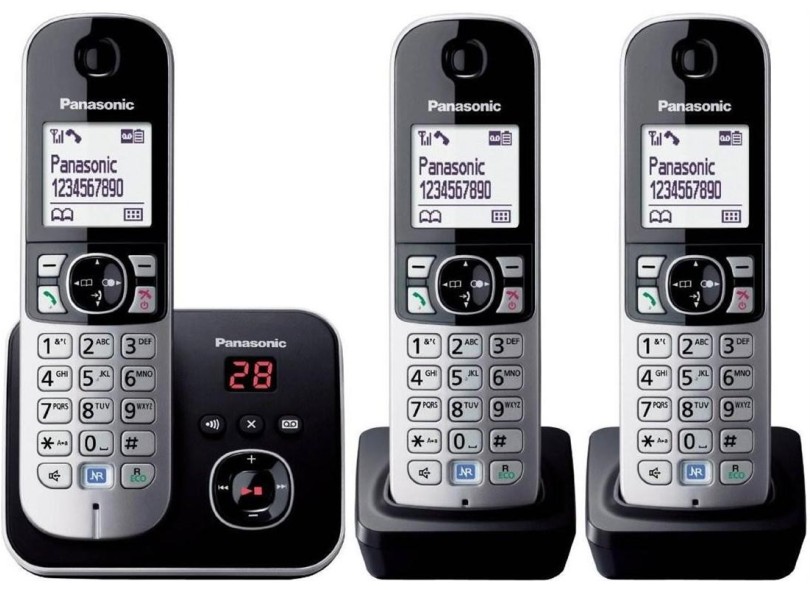 Telefone sem Fio Panasonic com 2 Ramais Secretaria Eletrônica KX-TG6823