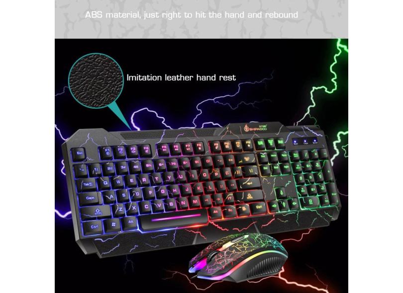 D620 104 Teclas Com Fio Mecânico Teclado e Mouse Combo LED ...