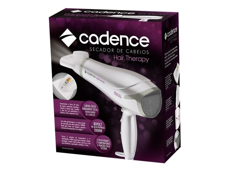 Secador de Cabelo com Ar Frio 1800 Watts - Cadence Hair Therapy SEC701