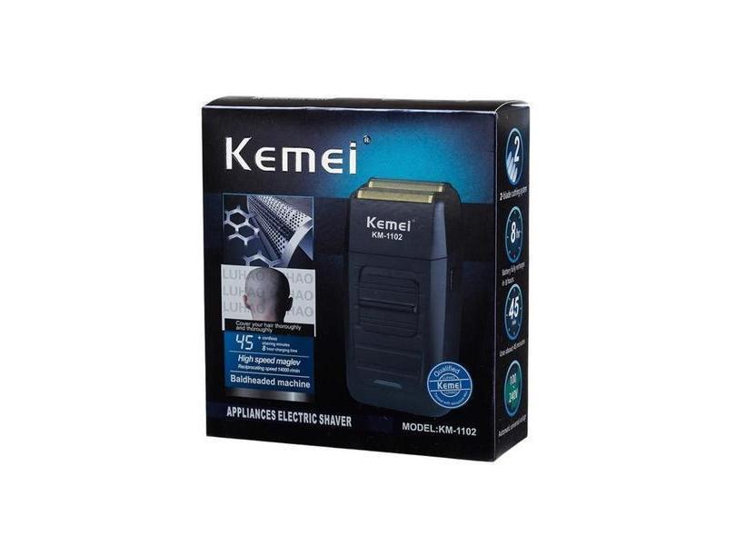 Maquininha Barbear Kemei Km-1102 Recarregável Portátil 3W Acabamento S