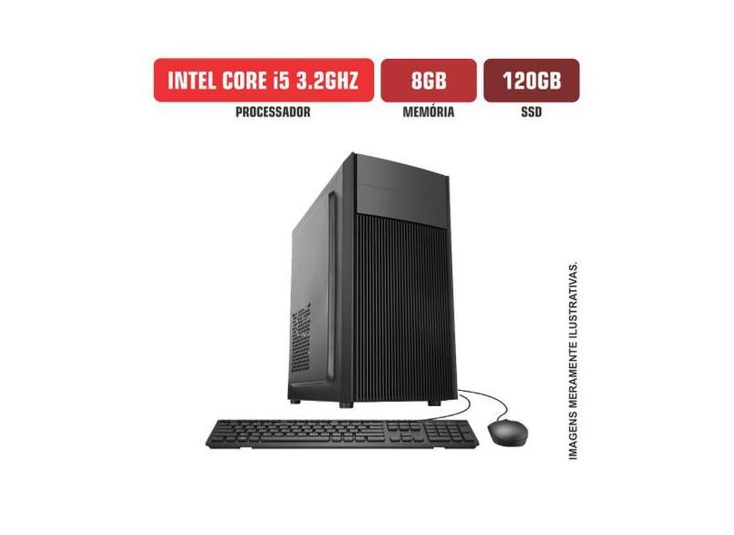Computador Flex Computer Intel Core I5 8Gb Ssd 120Gb Com Kit E Dvdrw