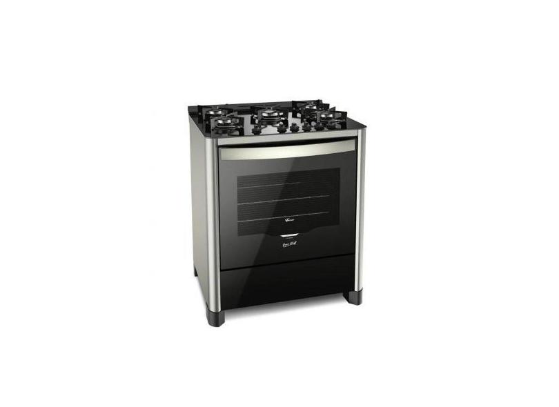 Fogao de piso fischer 5q grand cheff gas silver bivolt, Bivolt