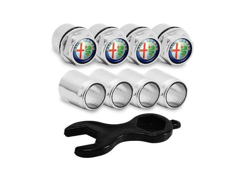 Capa Bico de Válvula Cromado Pneu Alfa Romeo - DCAPS