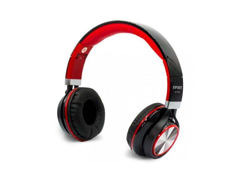 Headfone Com Microfone Para Pc E Smartphone Preto E Vermelho - Exbom