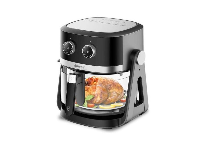 Air Fryer 5l Amvox Arf 1150  1500w 2 Em 1 Preto/prata 110v ARF 1150