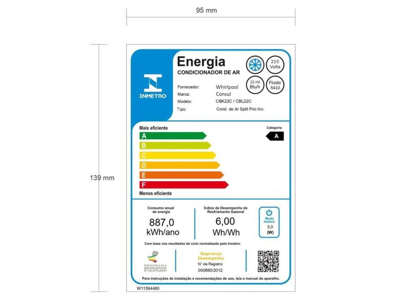 Ar-Condicionado Split Hi Wall Consul Triple Inverter 22000 BTUs Controle Remoto Frio EconoMaxi CBK22CBBCJ