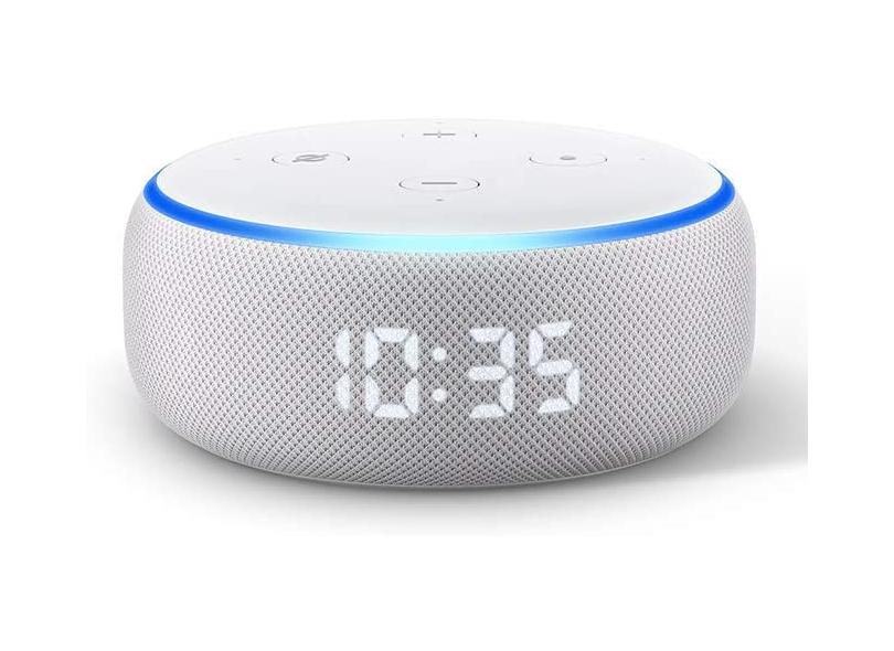 Smart Speaker Amazon Echo Dot com relógio Alexa