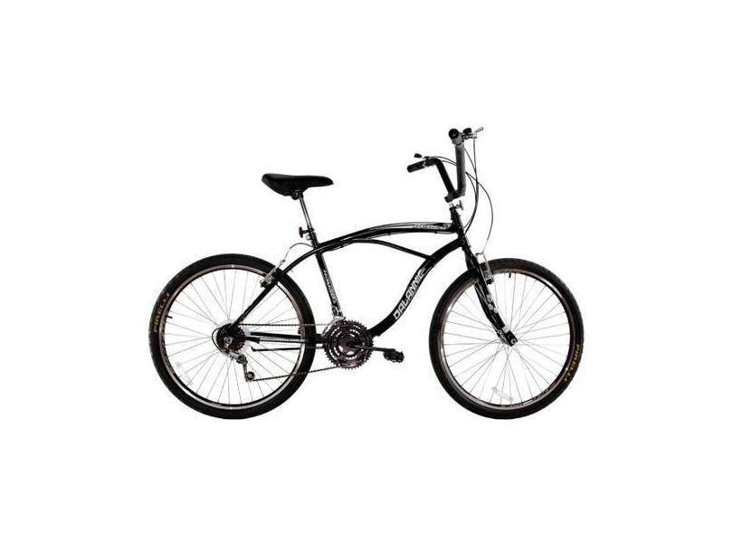 Bicicleta Masculina Aro 26 Com 18 Marchas Beach Preto - Dalannio Bike