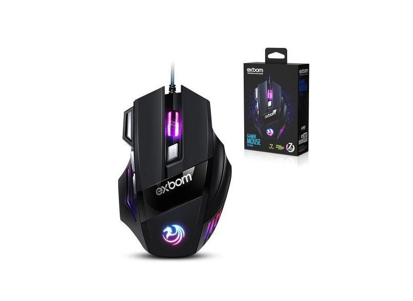 Mouse Gamer Exbom MS-G260 7 Botoes 3200 DPI