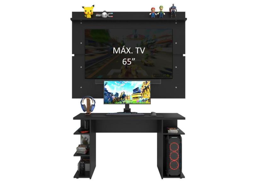 Mesa Para Computador Gamer e Painel Tv Preto