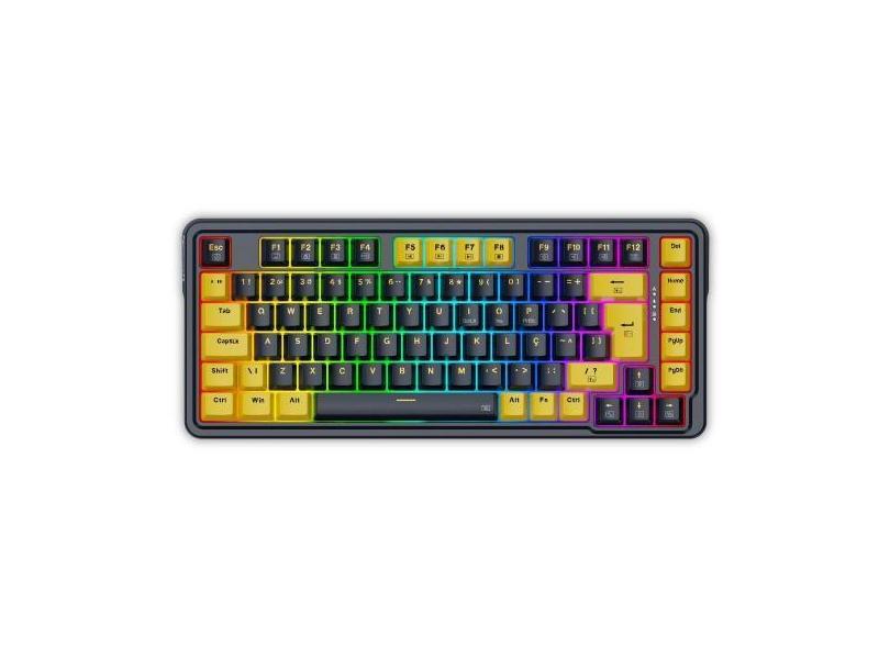 Teclado Redragon Elf Preto Amarelo Rgb Abnt Switch Melt Gold
