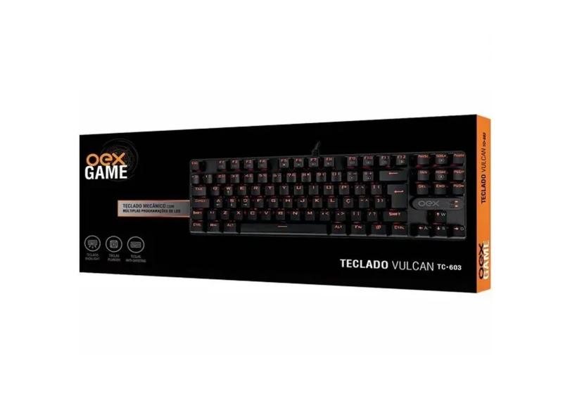 Teclado Mecanico Gamer Vulcan TC603 LED 1 COR SWITCH Outemu Blue ABNT2