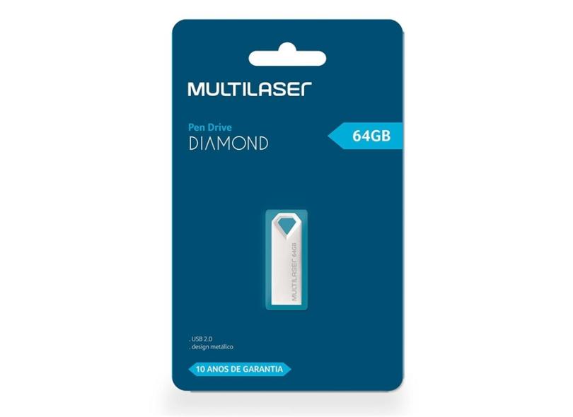 Pen Drive Multilaser 64 GB USB 2.0 Diamond
