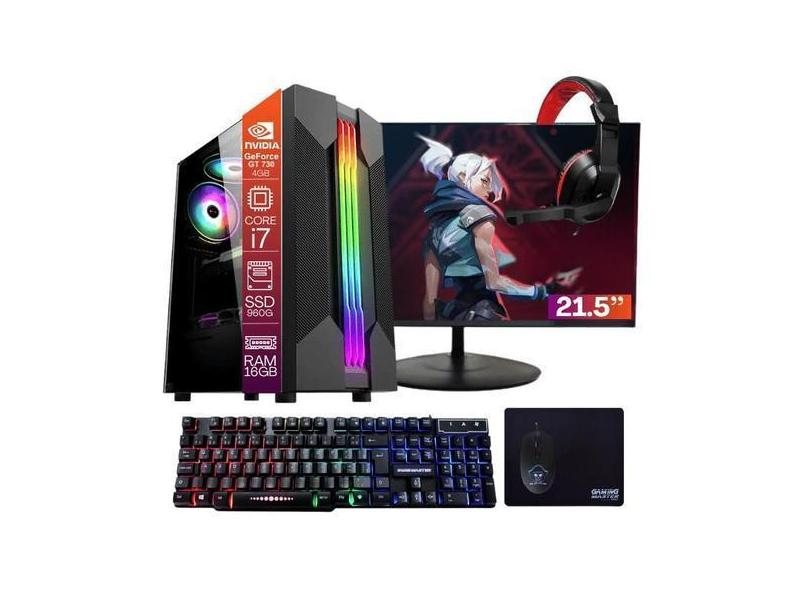 Computador PC Gamer Completo TOB Core i7 SSD 960GB 16GB VGA GT730 4GB 